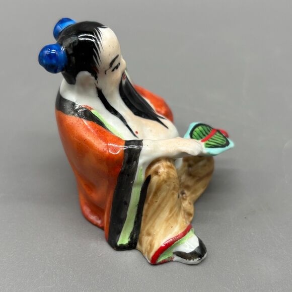 Chinese Porcelain Figurine Eight Immortals Taoist Vintage 1960s Zhongli Quan 3" - Picture 4 of 7